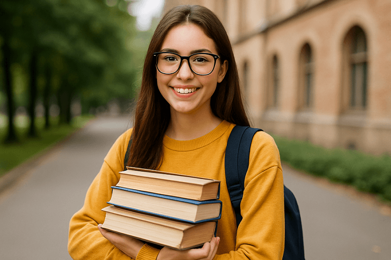 studentka z książkami